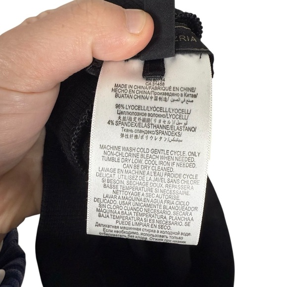 BCBGMaxazria Mercer Jersey Ribbed Asymmetrical Wrap Skirt Black XXS - Picture 8 of 9